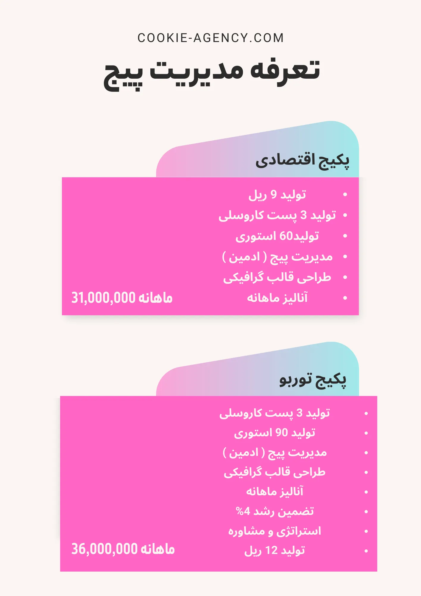 تعرفه مدیریت پیج اینستاگرام
